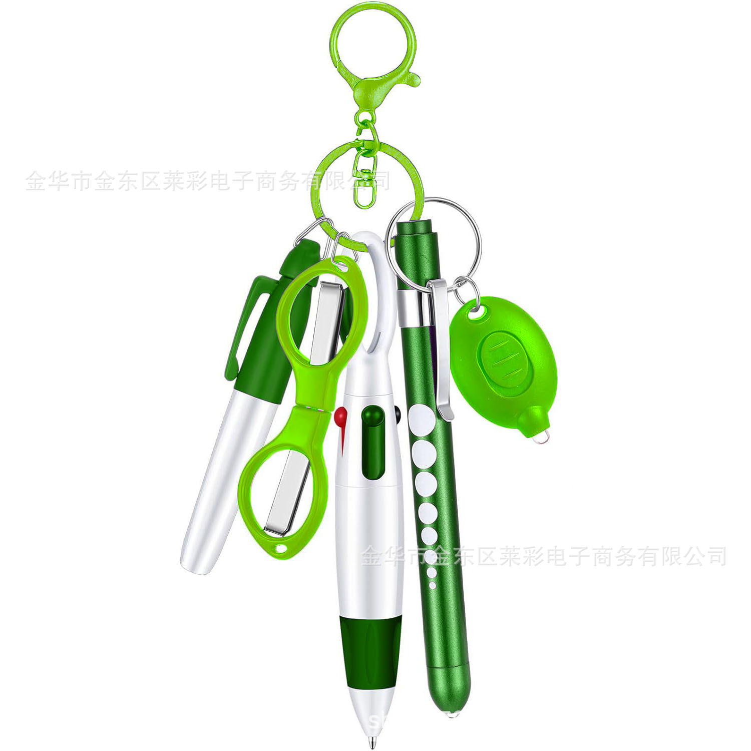 Nurse uniform, ballpoint pen, set, foldable flashlight, scissors, keychain, Amazon, 6 pieces