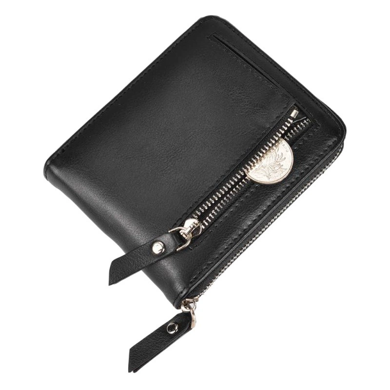 DEABOLAR Трансграничная поставка Мужской короткий кошелек из искусственной кожи Ретро-карта с затягивающейся молнией Держатель для карт RFID-кошелек Мужской кошелек