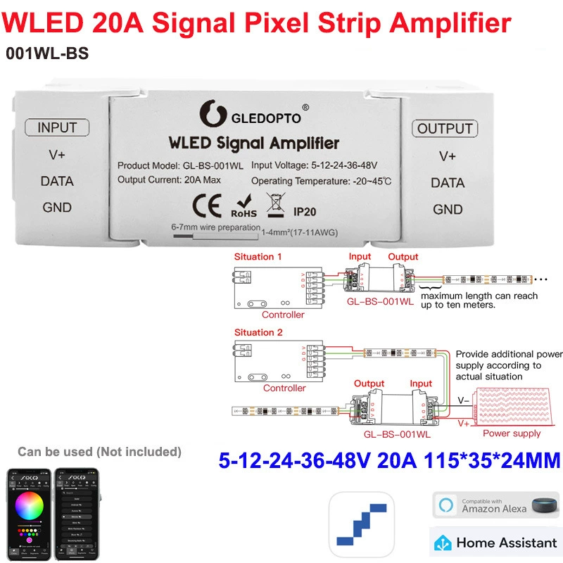 Контроллер световой ленты WLED с ESP32, микрофоном, доступен по адресу, симфонический SPI LED контроллер с адресацией