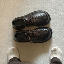 大头鞋通勤皮鞋厚底韩版德比鞋英伦风男女潮款增高小众百搭乐福鞋