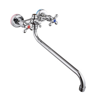 Bathtub Faucet Wall-Mounted Bathtub Swing Tube Faucet Long Tube Wall-Mounted Shower