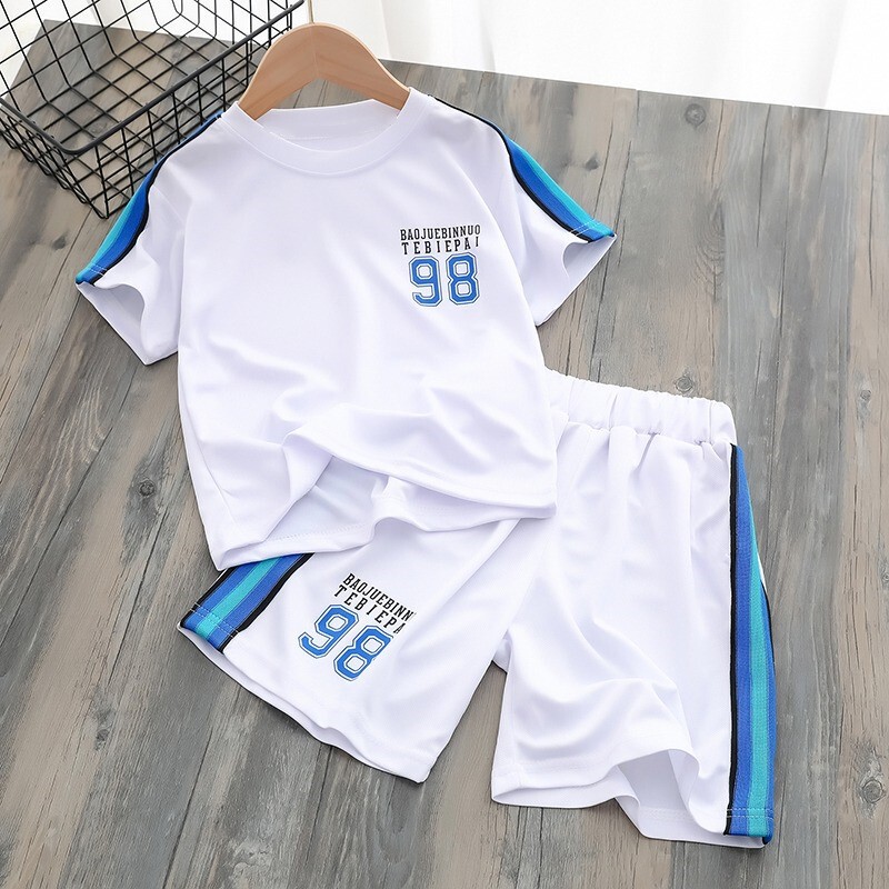 Summer New Children's Basketball Suit Boys' Sportswear Quick-drying Clothes Two-piece Short-sleeved Shorts