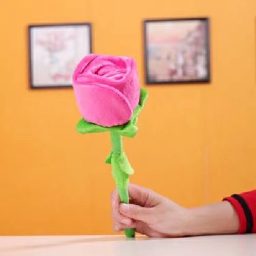 Selected Rose Quartz Massage Stick, Back Scratcher, Soft Plush Toy, Rose Quartz Massage Rod, Valentine's Day Flower Bouquet, Multiple Colors Available
