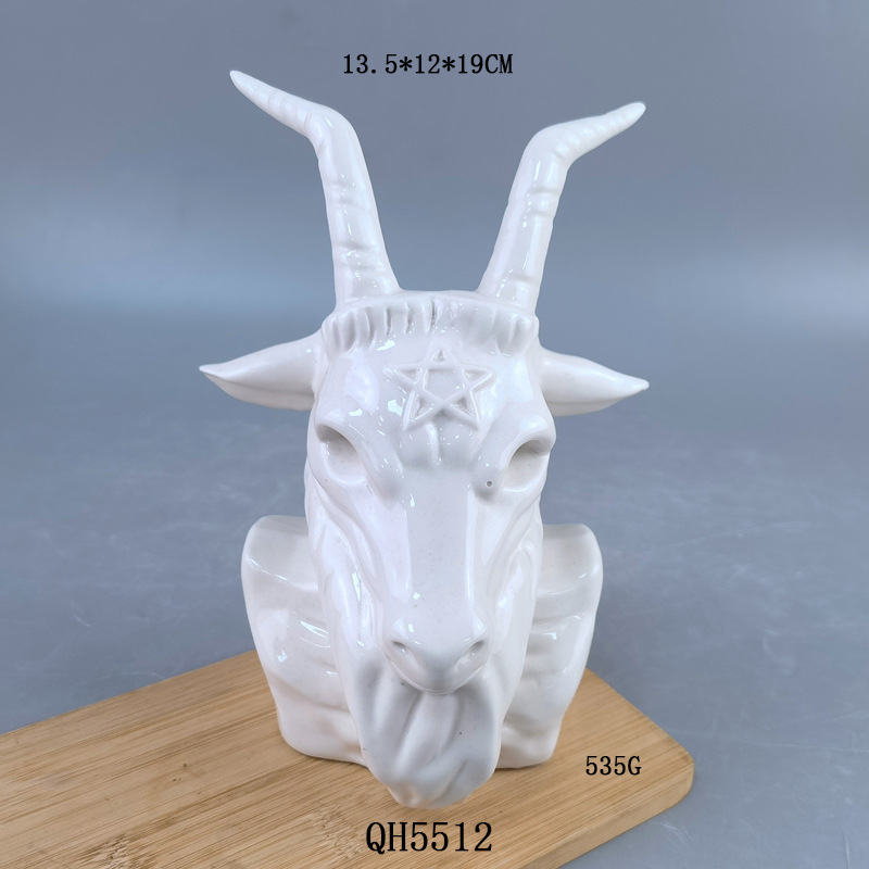 Decoración de cabeza de toro de cerámica de galvanoplastia de viento nórdico Porcelana blanca Doce constelaciones Decoración de sala de estar creativa Decoración de joyería de toro