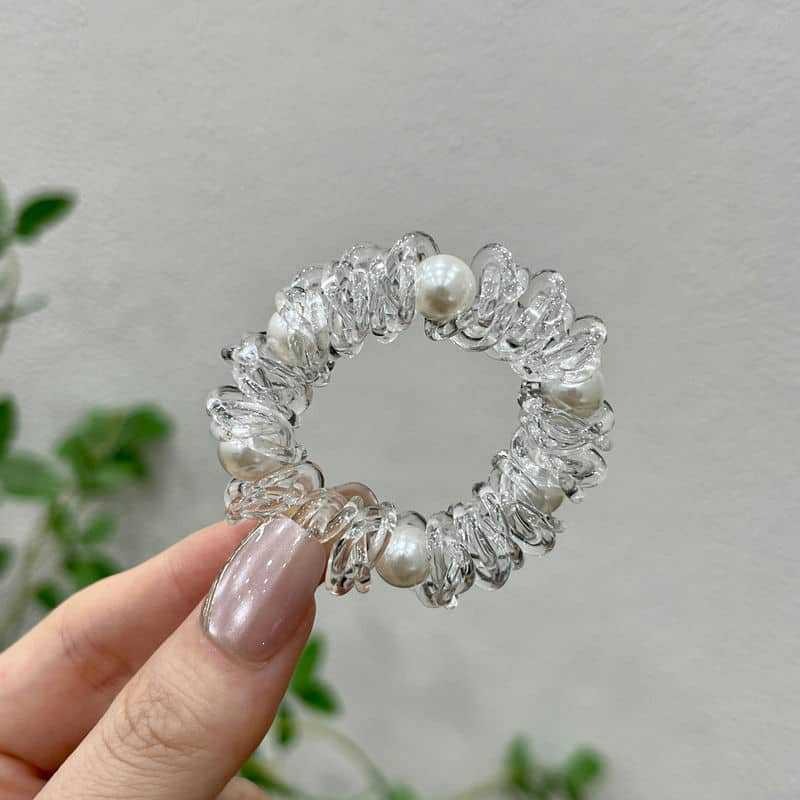 Cabeza coreana simple y de alta calidad linda línea telefónica de punto de onda de verano temperamento fresco cuerda de cabello diaria duradera