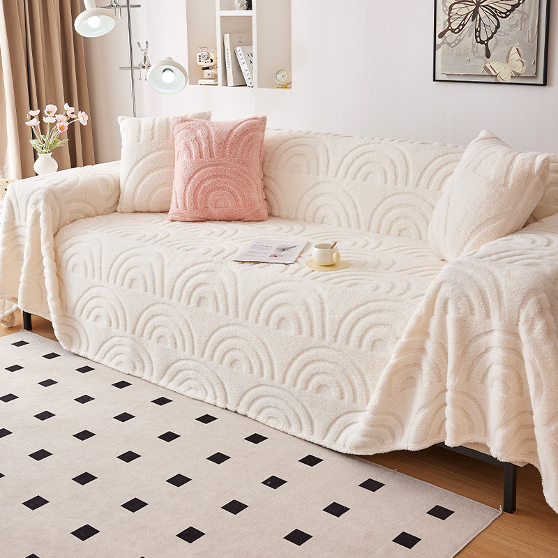 La tela de la cubierta del sofá se puede cubrir con sensación de alta calidad, manta de sofá, toalla de sofá de felpa de otoño e invierno, 2024 nueva toalla de cubierta completa