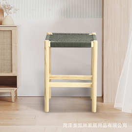日式风木质长凳餐厅北欧实木方凳中式茶凳藤编实木化妆凳换鞋凳