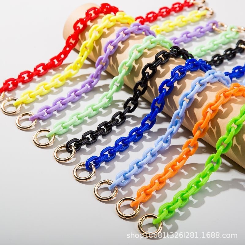 DIY Bag Water Cup Chain Removable Lengthen Solid Color Color Acrylic Backpack Chain All-match Girl Bag Pendant