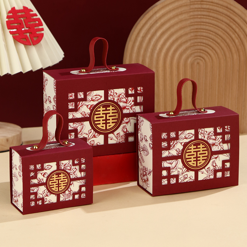 Caja de dulces de boda atmósfera caja de regalo de dulces portátiles caja de embalaje de boda caja vacía caja de cartón bolsa de dulces de boda