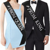 Perm alphabet Prom King Queen Men's men's etiquette belt graduation dance party black and white shoulder strap