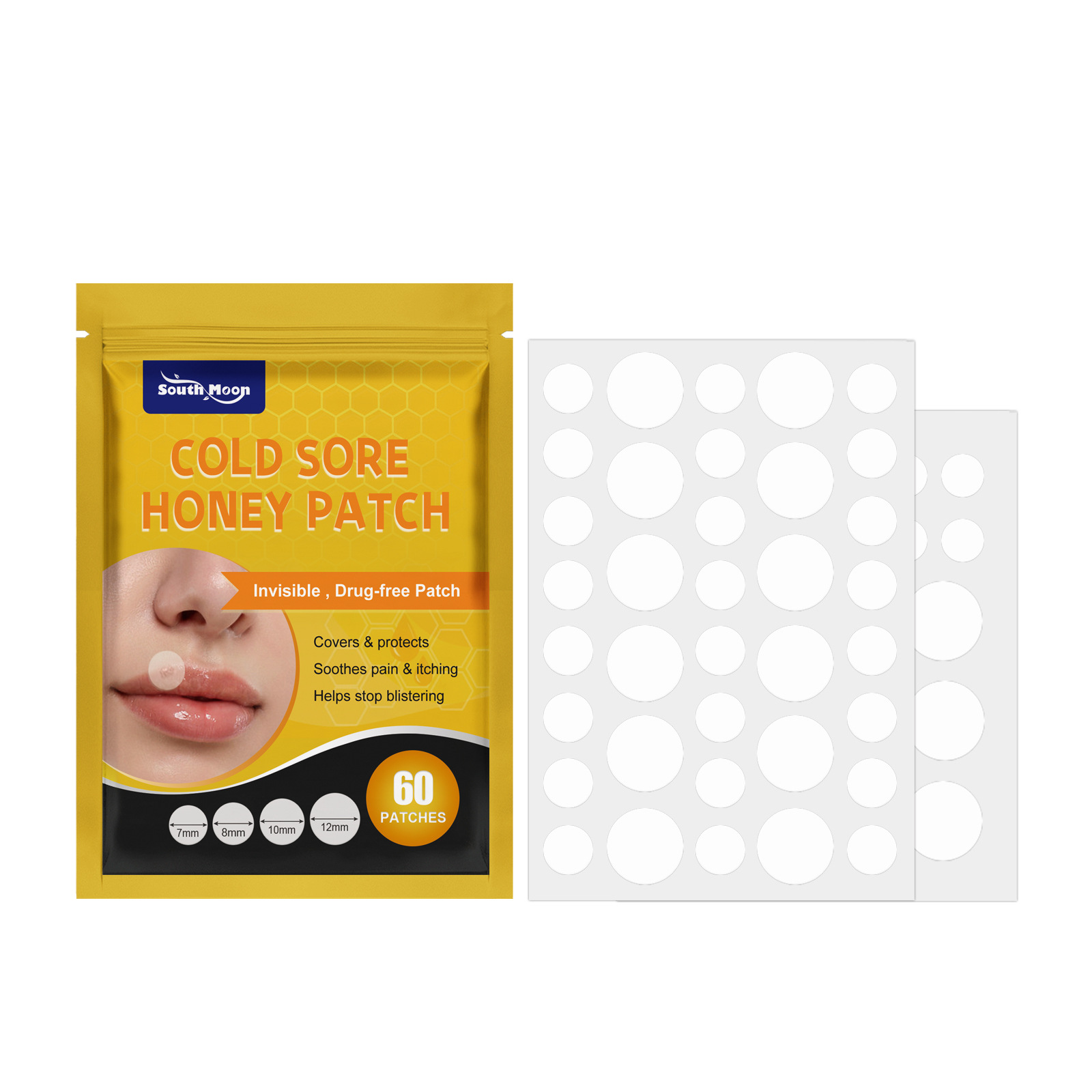 South Moon Mouth lindert die Kontraktion von Randpartikeln, Wasserkolloid-Lippenpflege-Blasenpflaster_voghion.com