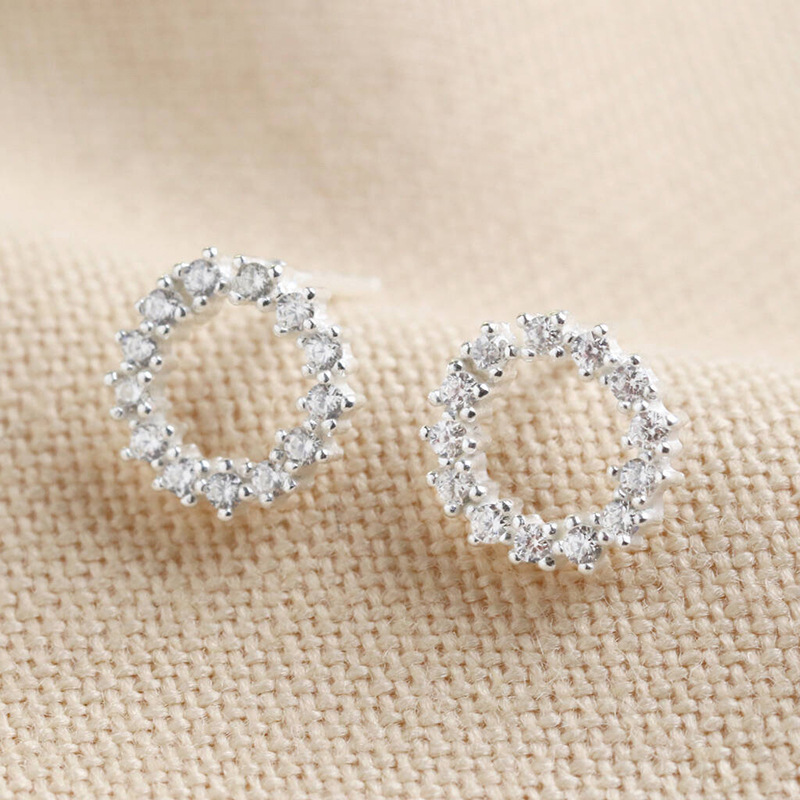 1 Pair Simple Style Circle Plating Inlay Copper Zircon Ear Studs display picture 9