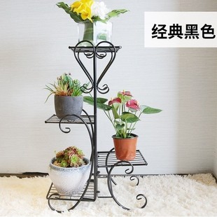 Cross-border wrought iron balcony green flower shelf manufacturers wholesale multi-layer indoor flower shelf living room floor flower pot shelf