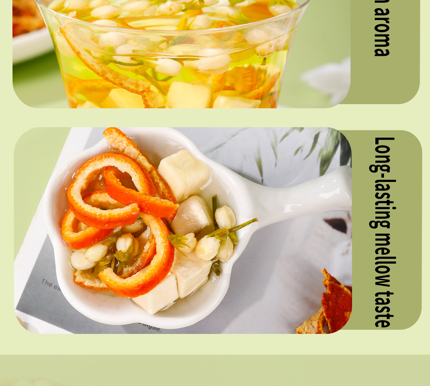 Jasmine Tea with Poria and Tangerine Peel Fu Ling Ju Pi Cha Pyramid Tea Bags 10 Pack 50g Sugar Free key features
