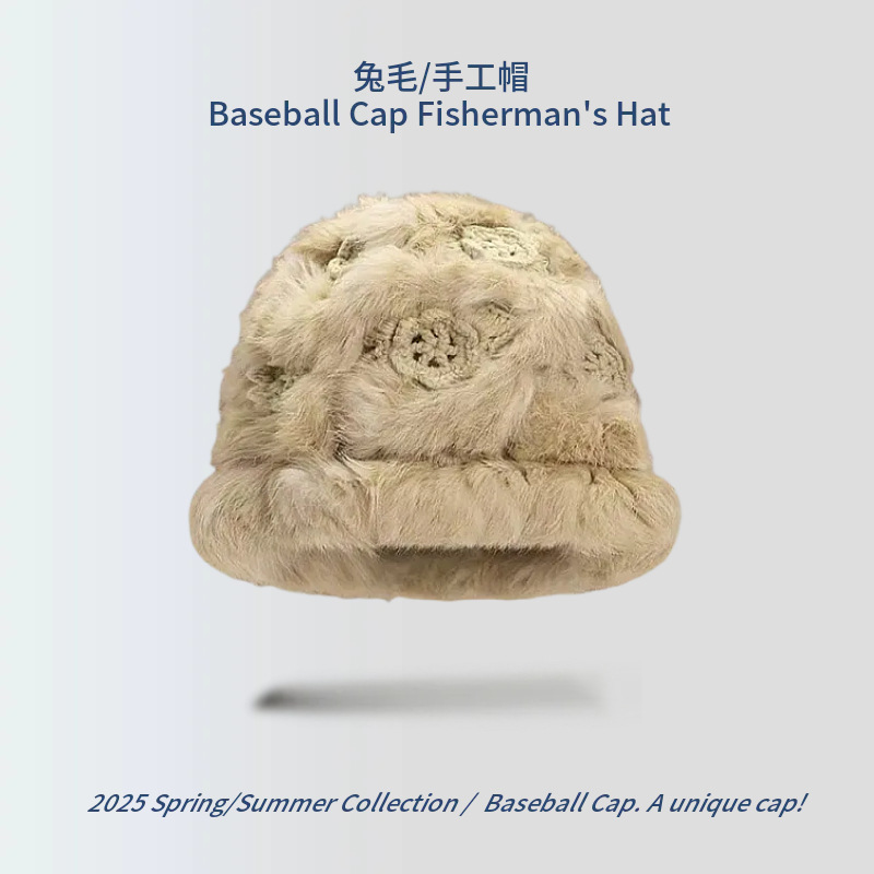 【D142 작은 꽃 양면 토끼털】 카키색