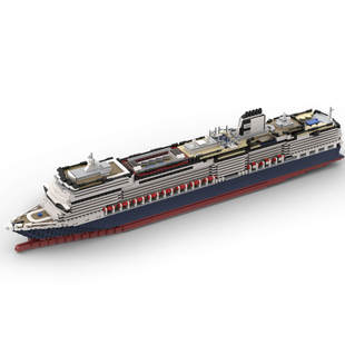 Building Blocks Cross-Border Moc-64406&Moc-175052 1/400 Scale Ms Koningsdam Large Steamer