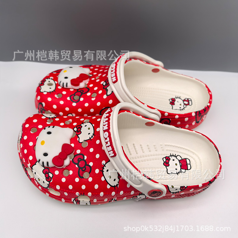 Zapatos con agujeros para niños KT cat marca compartida sandalias antideslizantes para niños y niñas zapatillas Baotou zapatos de playa para niños grandes