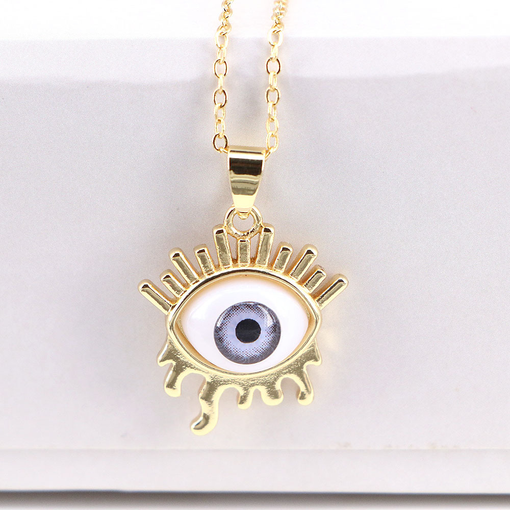 New Jewelry Fashion Demon Eye Necklace Geometric Pendant Clavicle Chain display picture 5