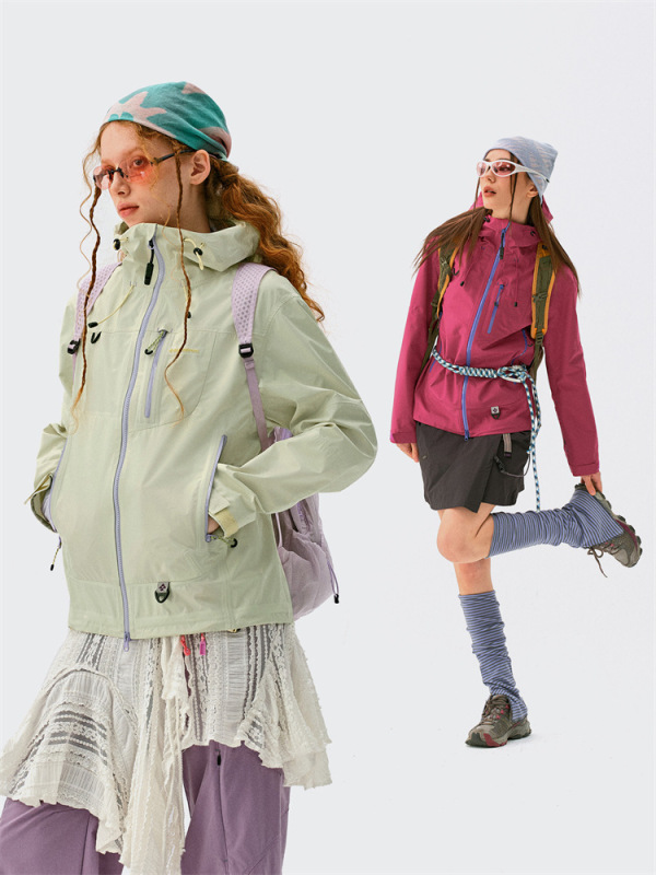 瞬时山野Monterest空山雨户外C6防泼水登山夹克压胶外套冲锋衣女|undefined