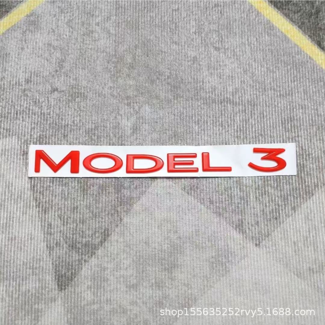 Suitable for Tesla Model 3Y, New 3 Yl Front Hood Emblem, Teslt Emblem, Rear Body Lettering Logo