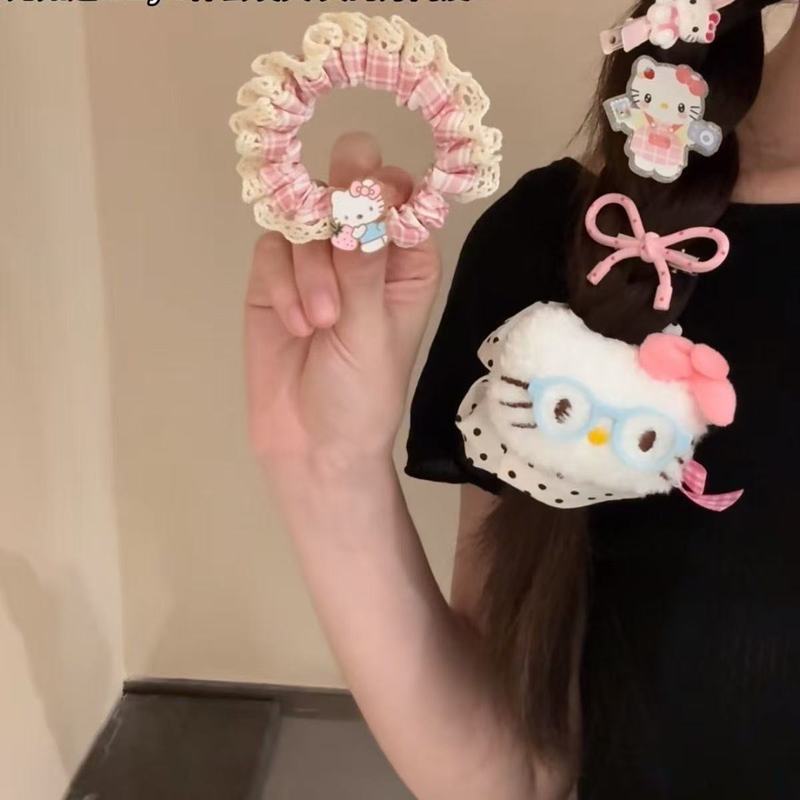新款领结可爱喵咪ins甜美职业围裙鸭嘴夹百搭少女卡通刘海头饰|undefined