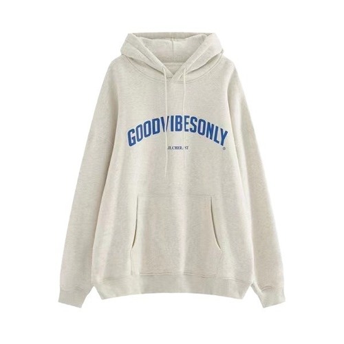 Women's American Letter Print Slim Hooded Sweatshirt Spring and Autumn Wear Loose Couple's Fashion Outerwear