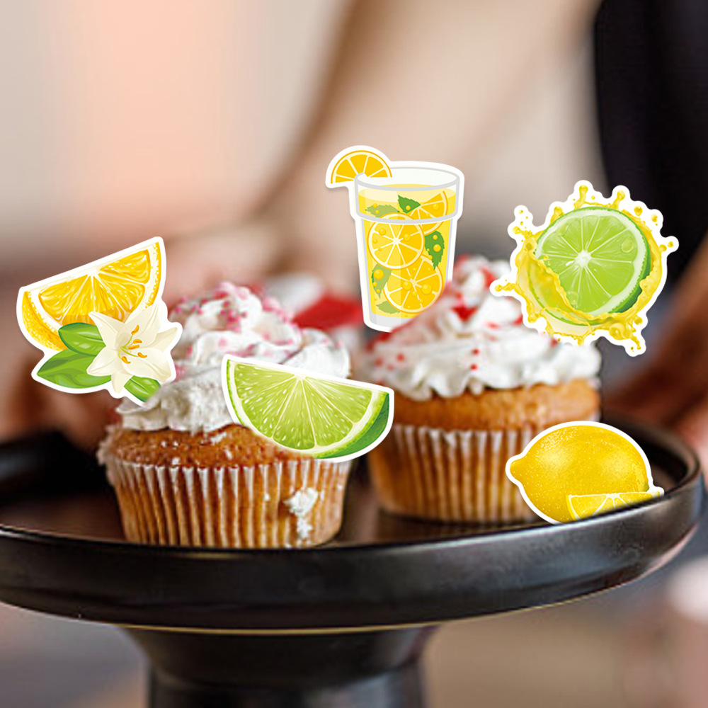 Transfronterizos Hawaian fiesta decoración de escritorio tema de fruta fiesta de cumpleaños de verano limón trozos de papel