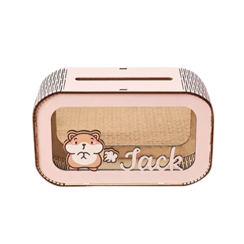 Personalizado lindo depósito de dinero pequeño animal de energía lata de moneda, caja de dinero de madera caja de regalo para niños