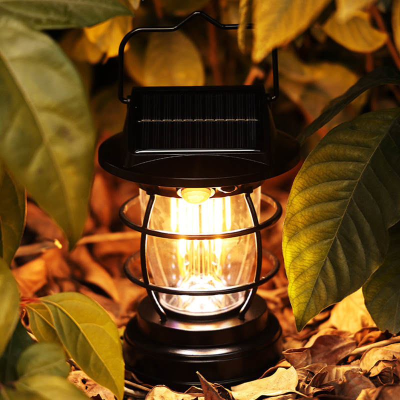 Nueva luz de campamento transfronteriza, luz portátil de carga solar multifuncional, luz de ambiente de atenuación infinita, luz de sensor de alto brillo