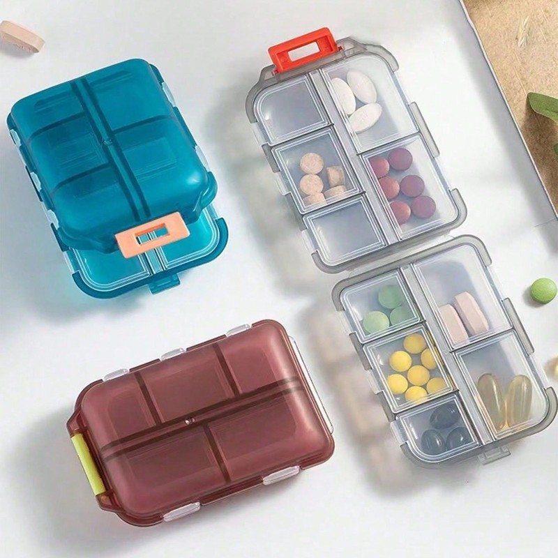 クロスボーダー二重小薬箱分注箱携帯錠剤箱透明10分密封薬品収納箱|undefined