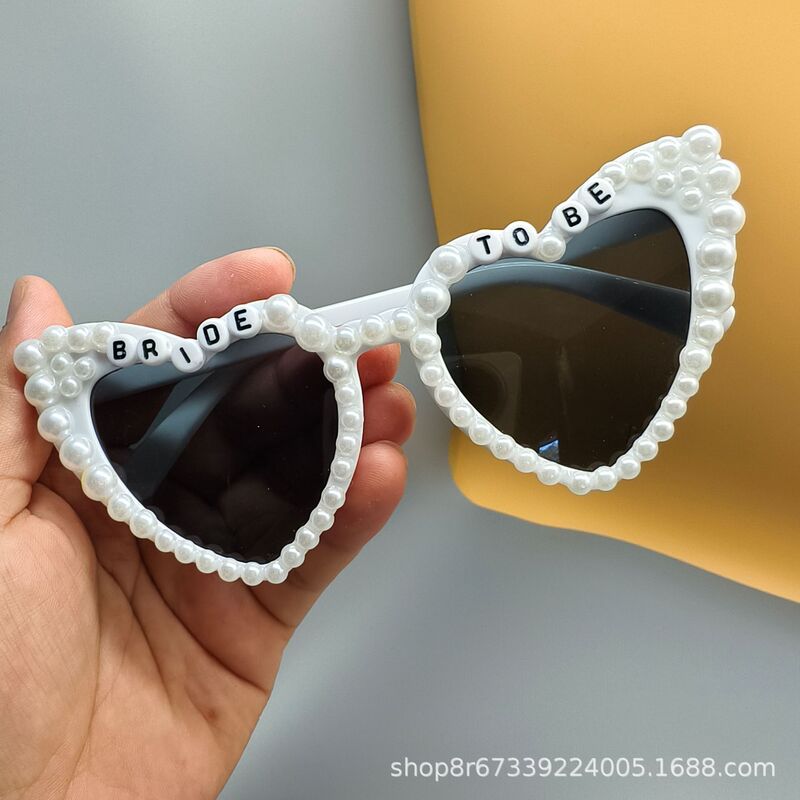 Cross-Border Amazon Bride Bridal Party Sunglasses Letter Pearl Peach Heart Party Sunglasses Just Marrie Cross-Border Amazon Bride Bridal Party Sunglasses Letter Pearl Peach Heart Party Sunglasses Just Marrie