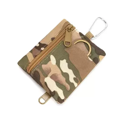 wallet, card holder, children's small bag, Static Rod/Key Bag - camouflage-with-hook