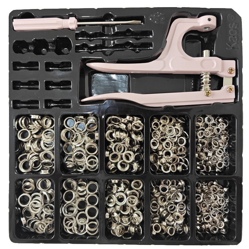 Juego de herramientas de instalación de hebilla de ojo de gas, hebilla de ojo de pollo redonda de cobre puro, 600 juegos de caja de regalo, comercio electrónico transfronterizo, derechos de autor exclusivos