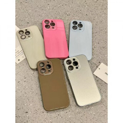 韩系ins高级感玫红粉极简纯色适用iphone16promax苹果15pro手机壳