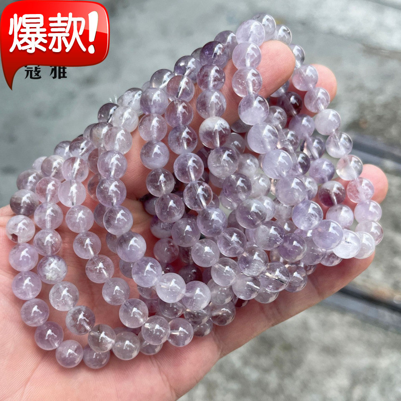 斌鑫珠宝5a天然紫兔毛晶手链 晶体漂亮兔毛聚宝盆简约批水晶手串