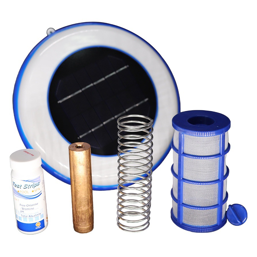 Purificador solar para piscinas con iones de plata y cobre, ecológico, mantiene el agua limpia, venta caliente en Europa y América.