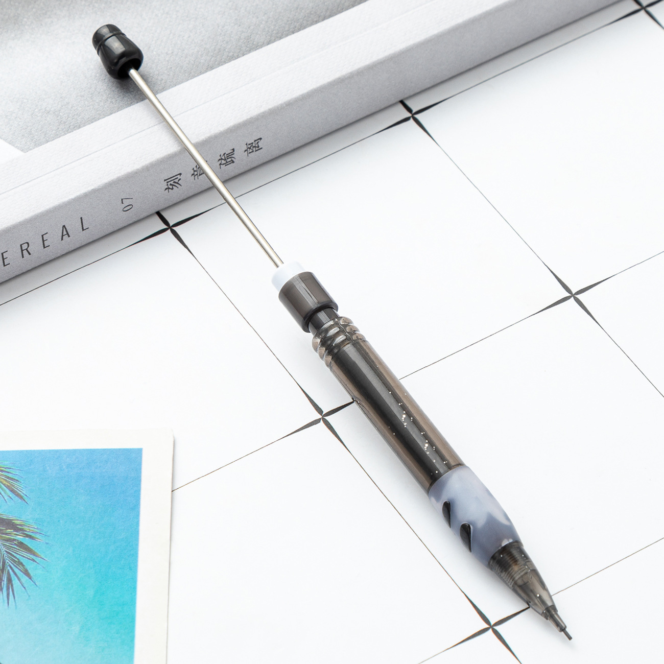 Diy lápiz de cuentas de 0.5mm lápiz sin afilado lápiz automático de núcleo continuo lápiz para estudiantes de primaria para escribir lápiz de viento lindo