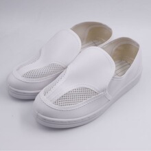 pvc防静电鞋中巾两孔软底网面劳保鞋透气双网眼洁净无尘工作鞋