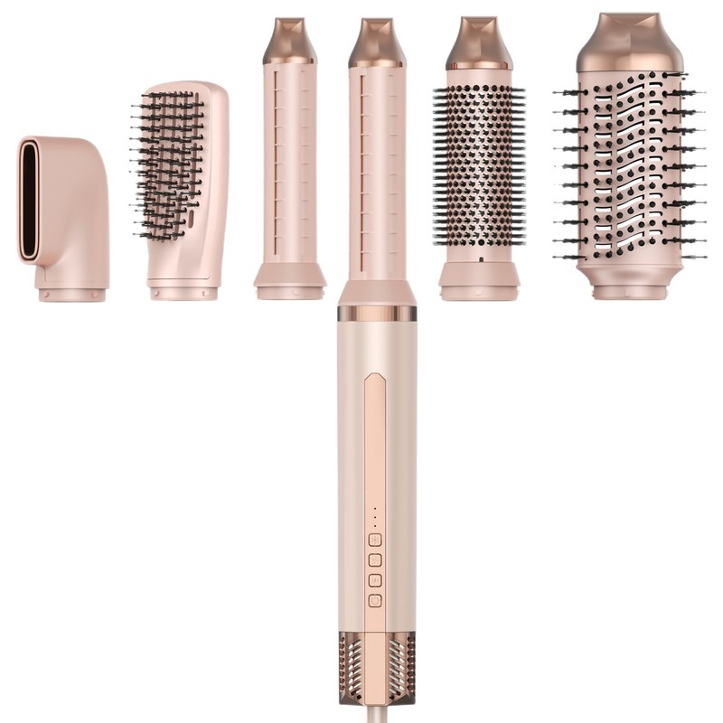 国境を越えた売れ筋の高速ヘアドライヤー、多機能自動ヘアアイロン、ストレートとカールの両用マイナスイオン6イン1熱風コーム|undefined
