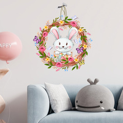 尚易SPZ-S0480花籃兔子牆貼可移除客廳背景牆裝飾跨境批發牆貼紙