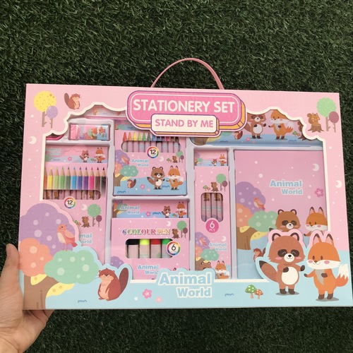 YOY Children's Stationery Set Primary School Pen Box Pencil Dinosaur Animal Watercolor Pen Painting Foreign Trade