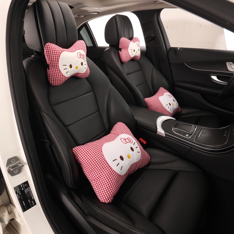 Creative In-Car Neck Pillow, Car Headrest Pillow for Women, Cute Kt Neck Support Pillow for Car Seat