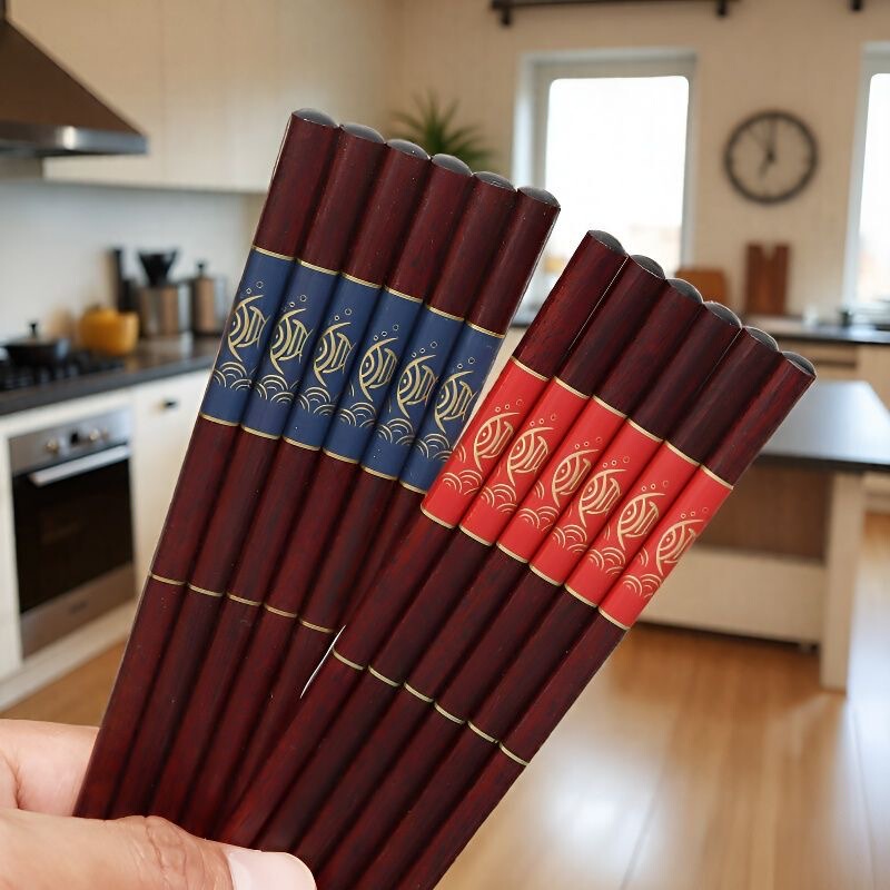 Chopsticks for Home Use, Chinese Style, Traditional Chinese Chopsticks, "Year after Year of Abundance" Family Gift Set, One Chopstick Per Person, Festive Bamboo, New Model Chopsticks for Home Use, Chinese Style, Traditional Chinese Chopsticks, "Year after Year of Abundance" Family Gift Set, One Chopstick Per Person, Festive Bamboo, New Model