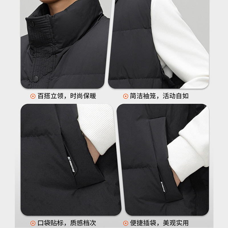 High-end suelto caballo clip chaleco de moda hombre chaleco de calentamiento chaqueta de plumón chaleco personalizado image 4