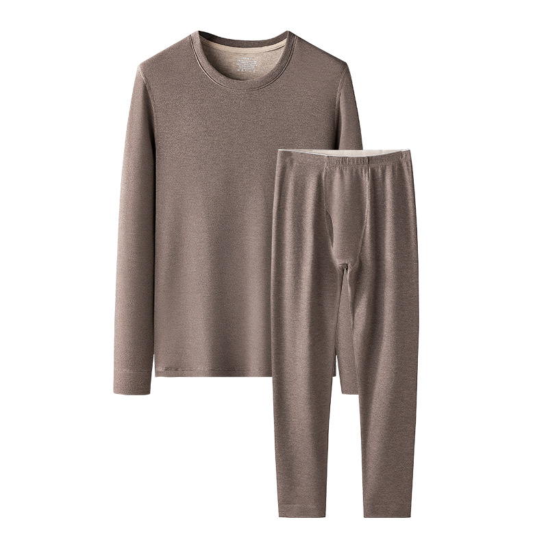 豪華級の绢糸防寒ウール秋冬の男性服のズボンのセットとベルベットの厚い底付き保温下着