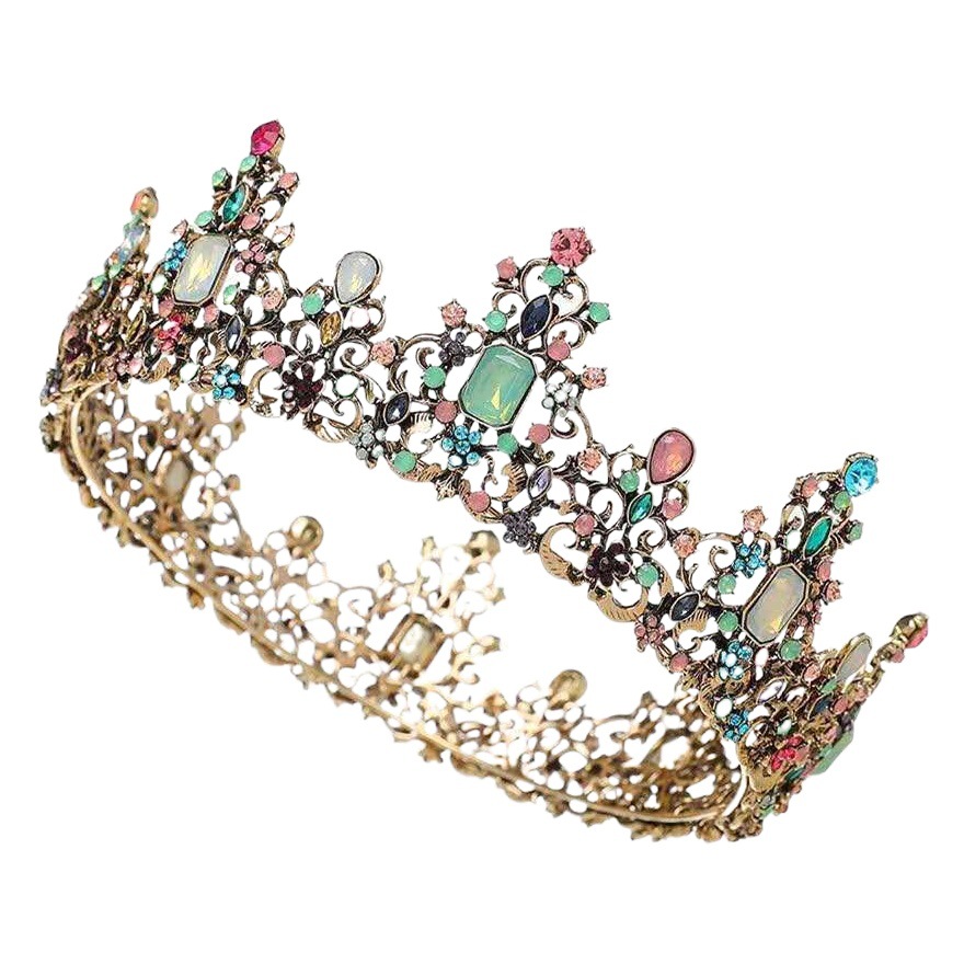 2022 nuevo barroco europeo de lujo nupcial corona cumpleaños vestido de novia vestido de pasarela accesorios de estudio círculo completo