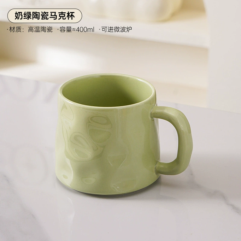 Керамическая кружка Ceramic Mark, нишевый дизайн 2024, с опциональной ложкой AISI 304