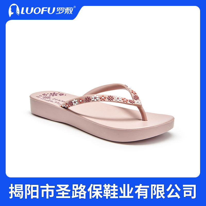 罗敷LUOFU新款人字拖女夏外穿防滑度假海边凉拖 批7140-10女