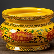 中秋寺庙佛前陶瓷唐彩香炉家用室内供奉插香炉大佛堂佛具大全白事