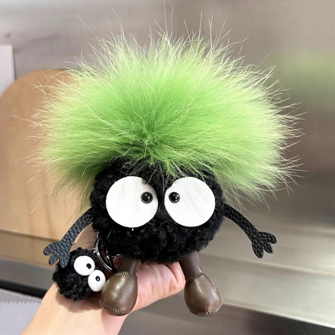 Cute lana bola de carbón coche llavero colgante red en elfadas bolsas de peluche bolsas colgantes regalo